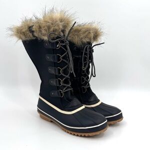 NEW JBU By Jambu Women's Black Fur-Lined Ella Waterproof Winter Boots Size 11